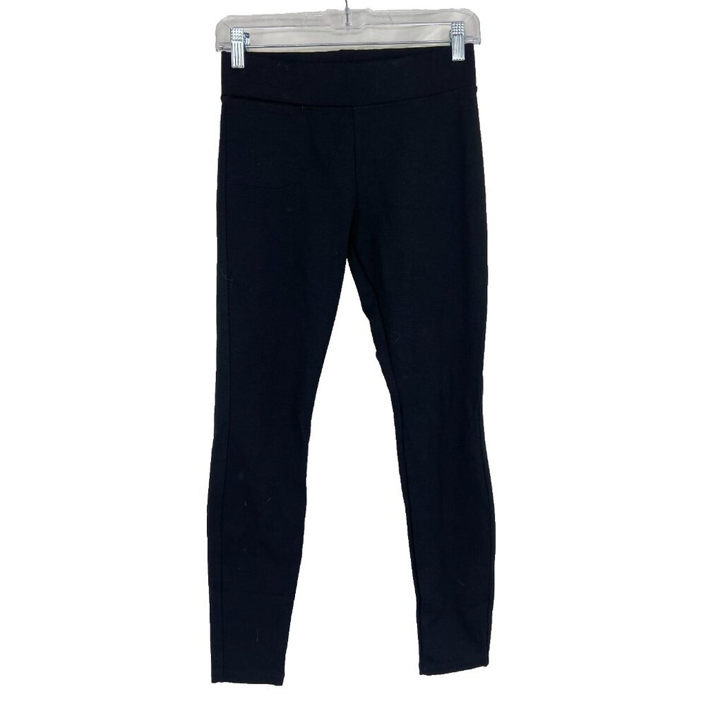 American Giant Women 0 Ponte Slim Pant Mid Rise Solid Black Pull On Everyday